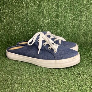 St. John's Bay Boating Denim Memory Foam Slip On Mule Sneaker Blue Womens Size 7